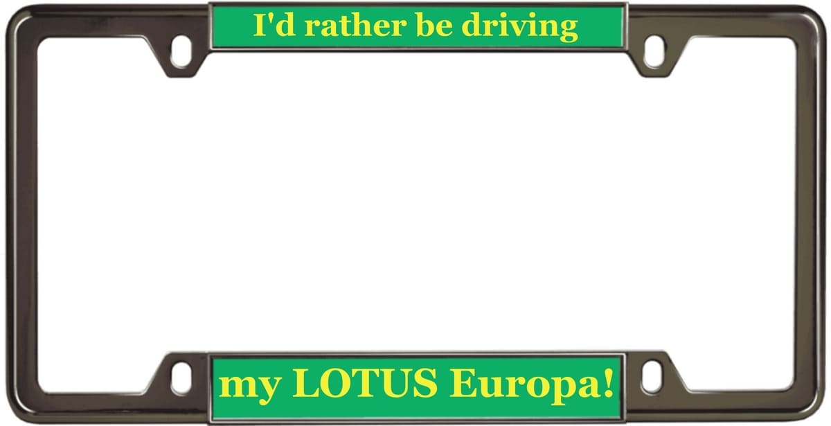 Lotus - Custom Metal License Plate Frame - Gunmetal